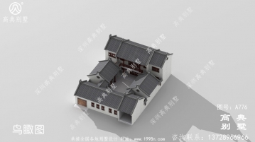 感觉时尚大方的中式两层别墅