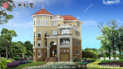 丹江口市最新 农村 四层别墅设计 图样 户型图 ，给人一种 中高档 建筑 的感觉